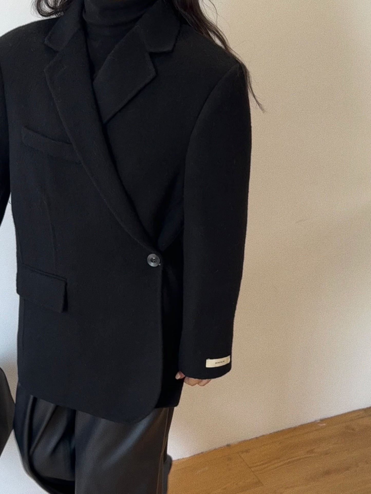 Lana Black Wool Blazer