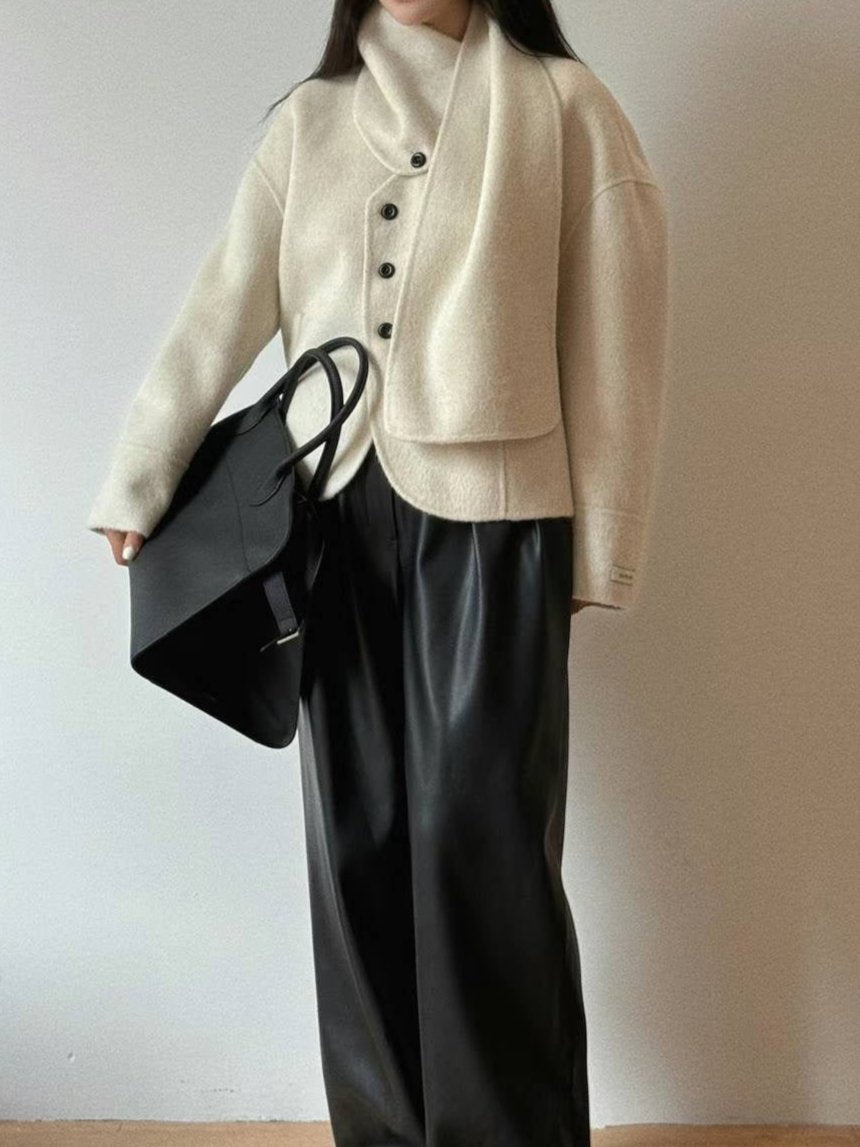 Sloane Short Wool Cream Coat