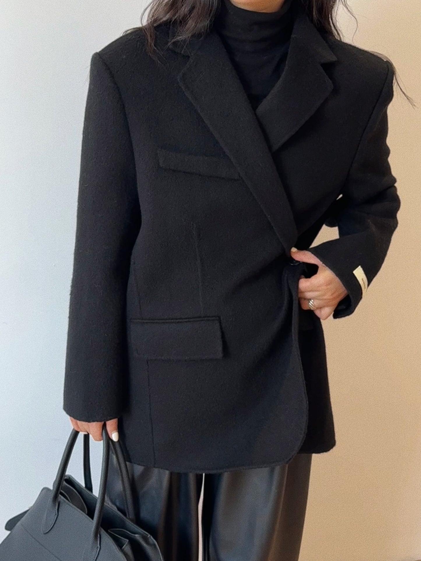 Lana Black Wool Blazer