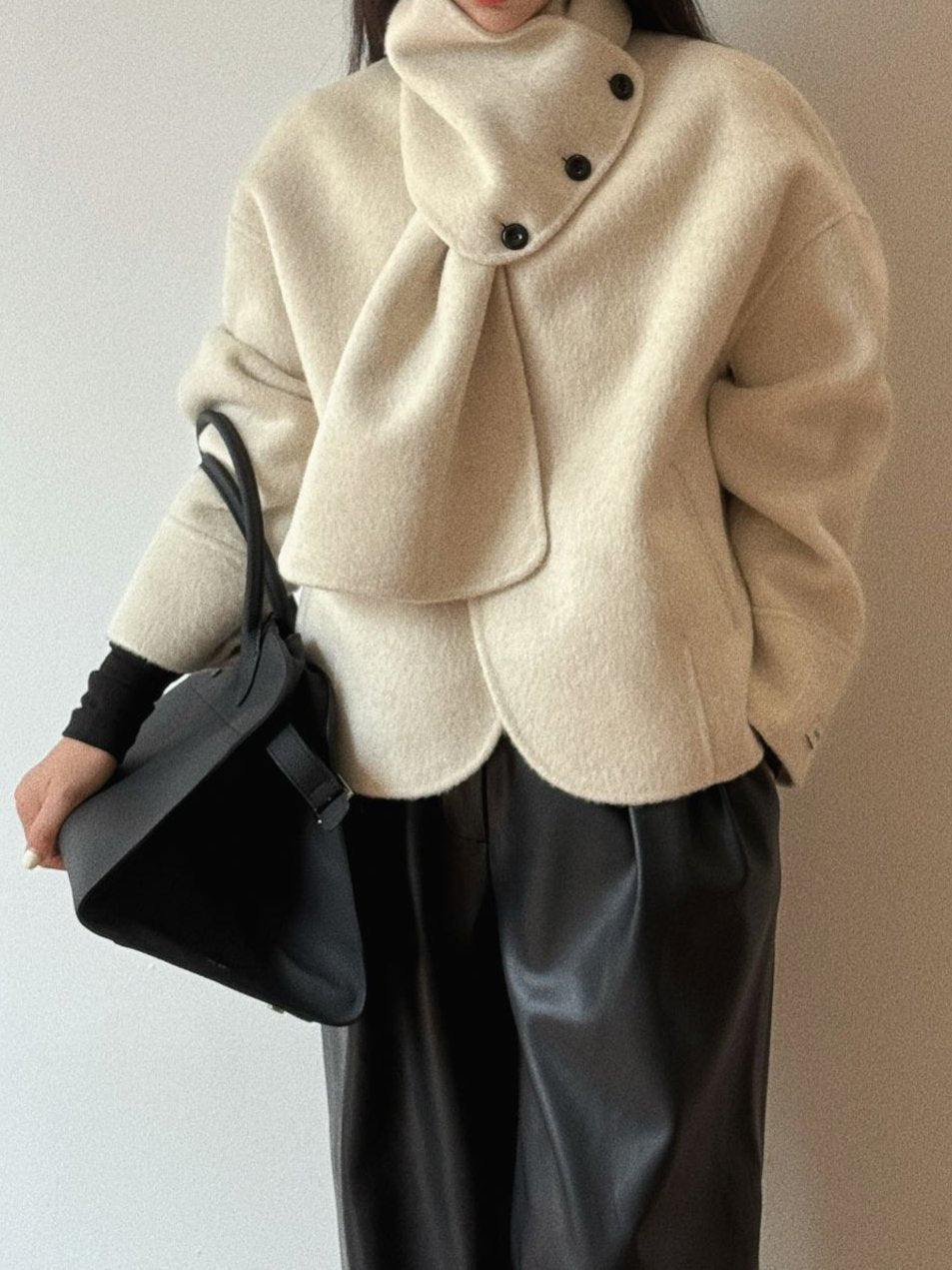 Sloane Short Wool Cream Coat