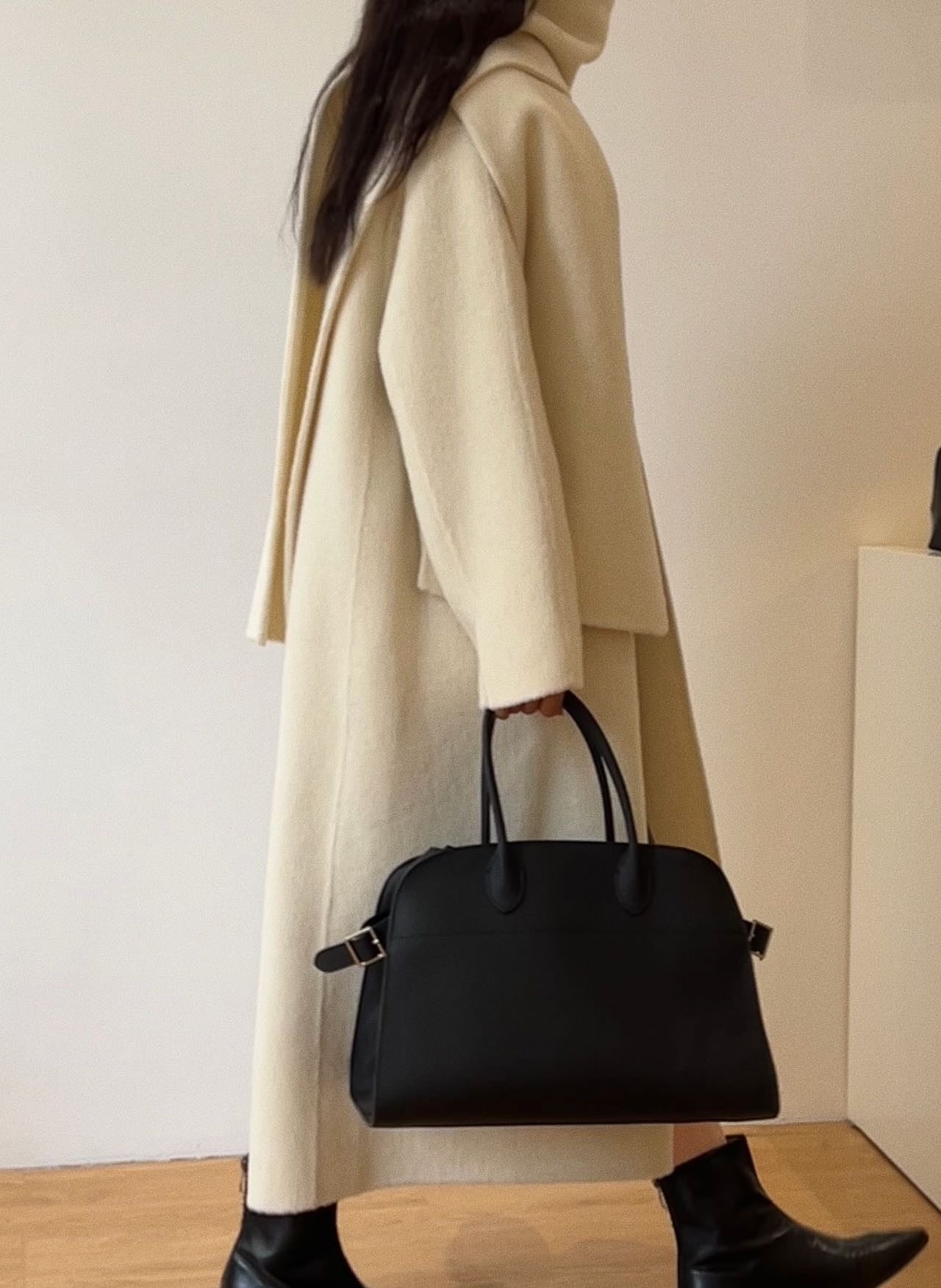 Erin Cream Wool Cashmere Blend Scarf Coat