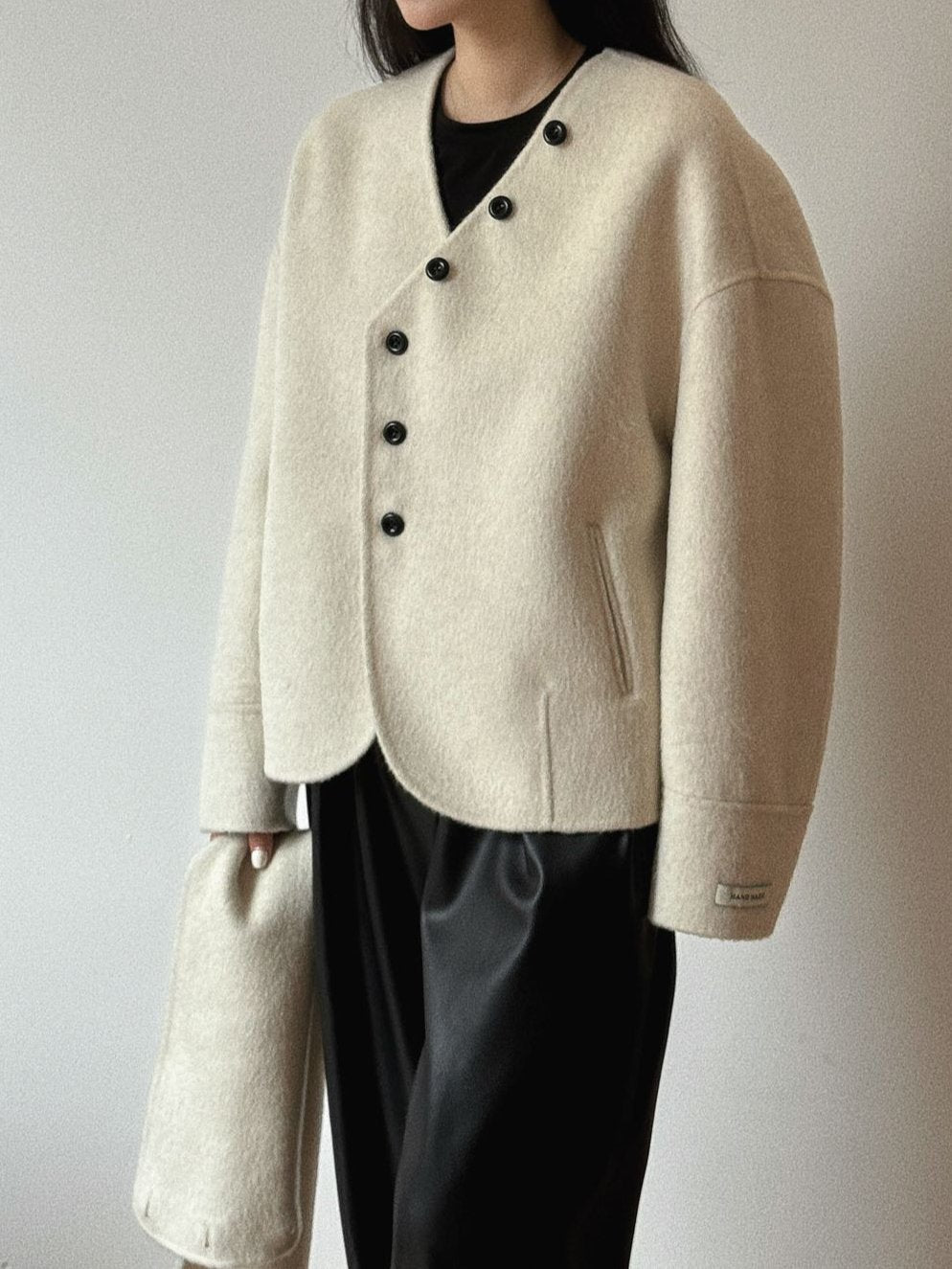 Sloane Short Wool Cream Coat