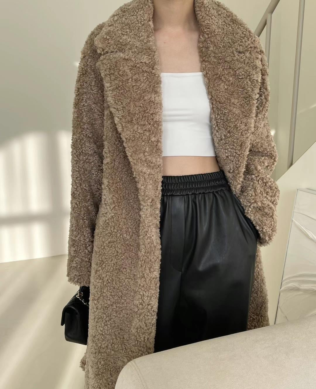 Teddy Belted Coat Brown