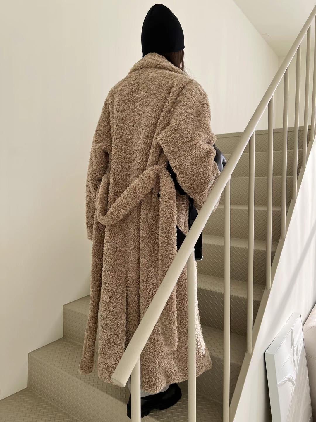 Teddy Belted Coat Brown