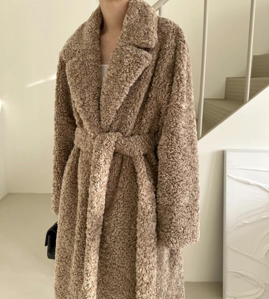 Teddy Belted Coat Brown