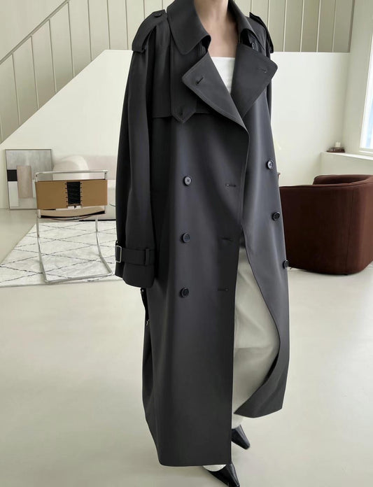 Carrie Charcoal Trench Coat