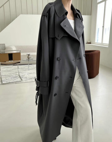 Carrie Charcoal Trench Coat