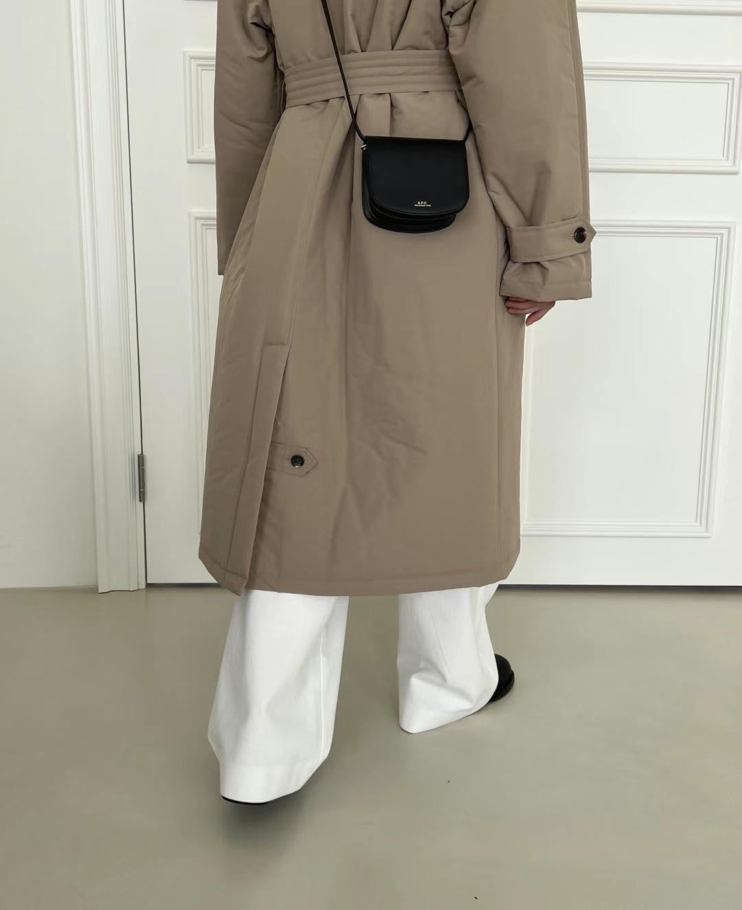 Nina Trench Puffer Coat Beige