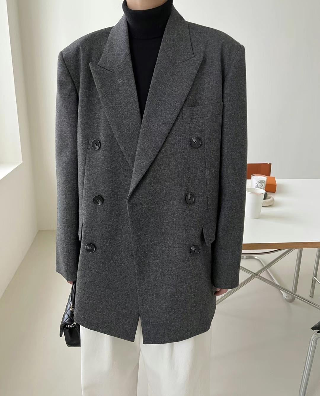 Julia Wool Blazer Dark Grey