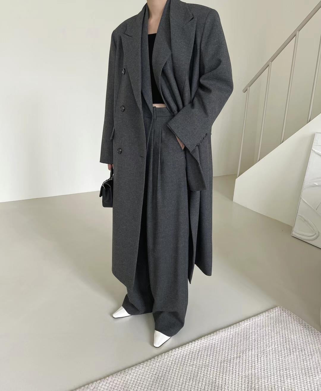 Eva Wool Coat Dark Grey