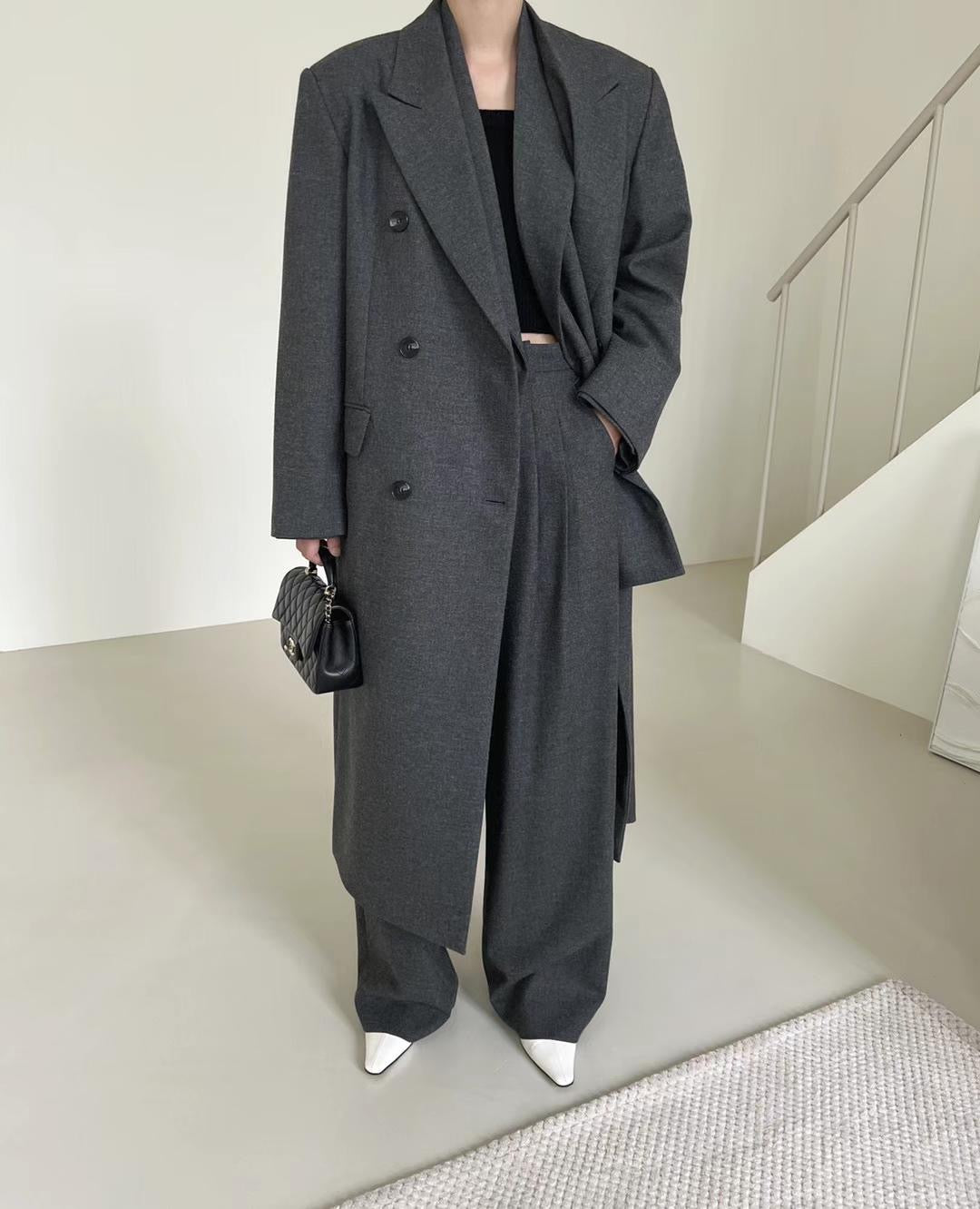 Eva Wool Coat Dark Grey