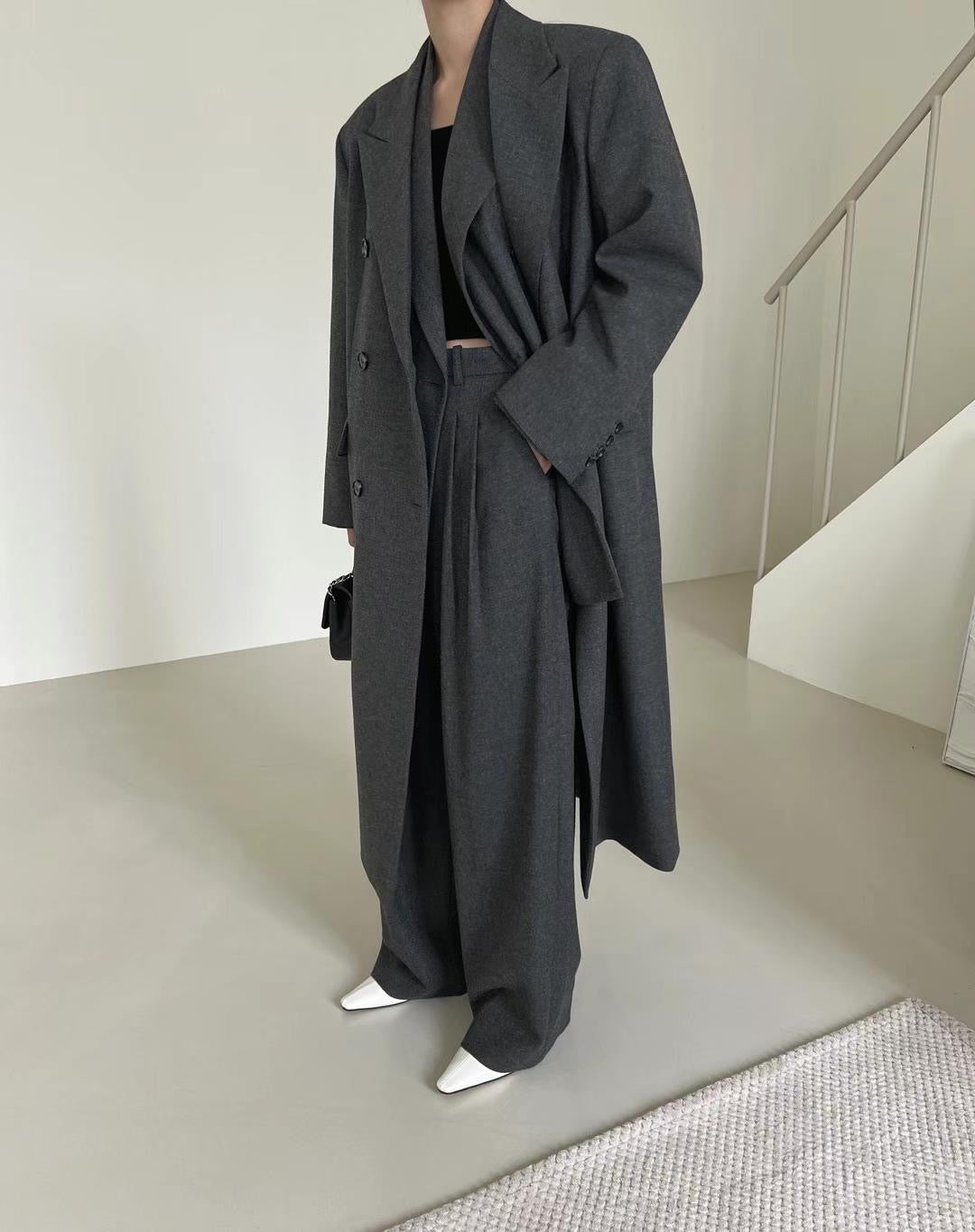 Eva Wool Coat Dark Grey