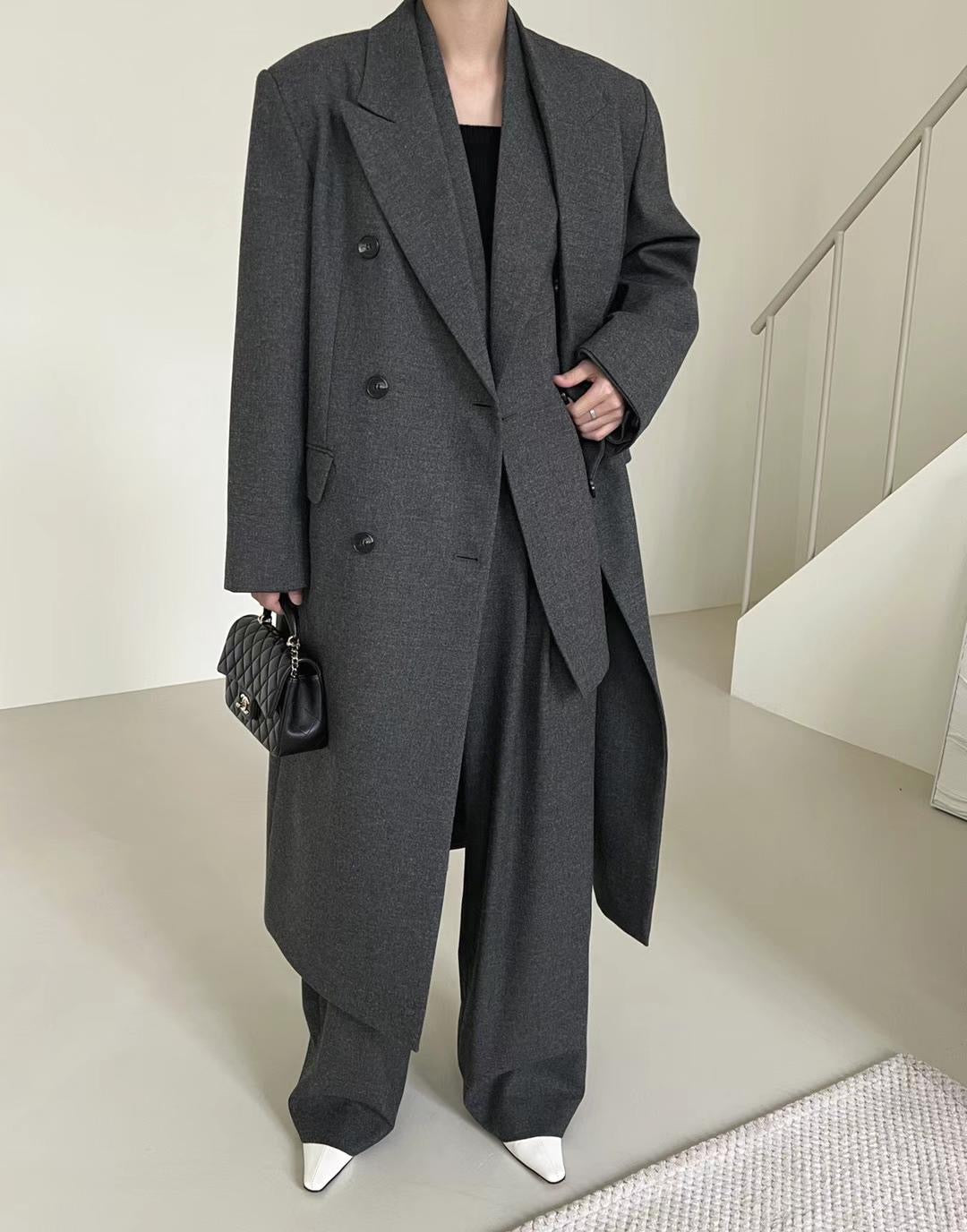 Eva Wool Coat Dark Grey