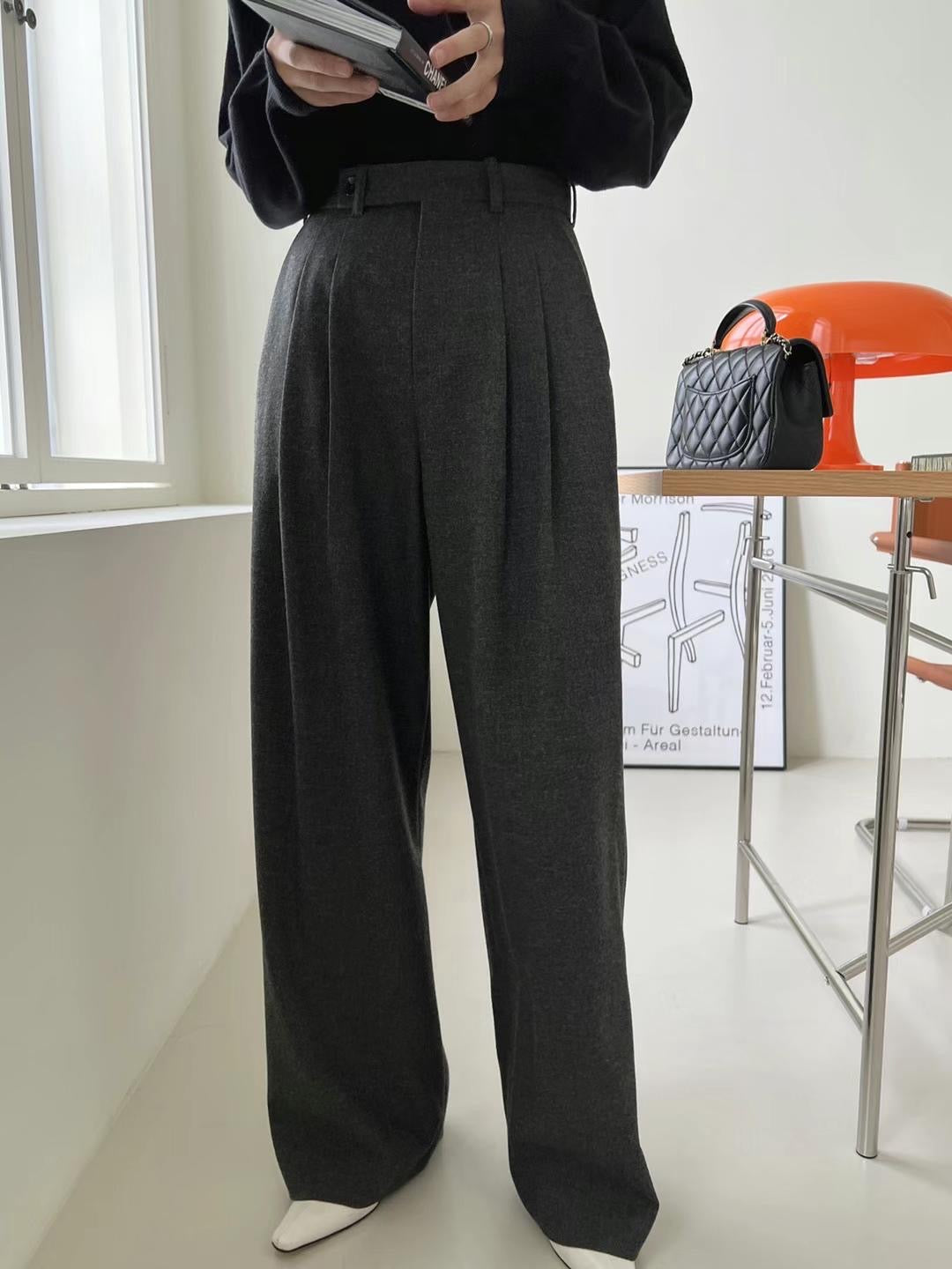 Marcie Wool Trouser Dark Grey