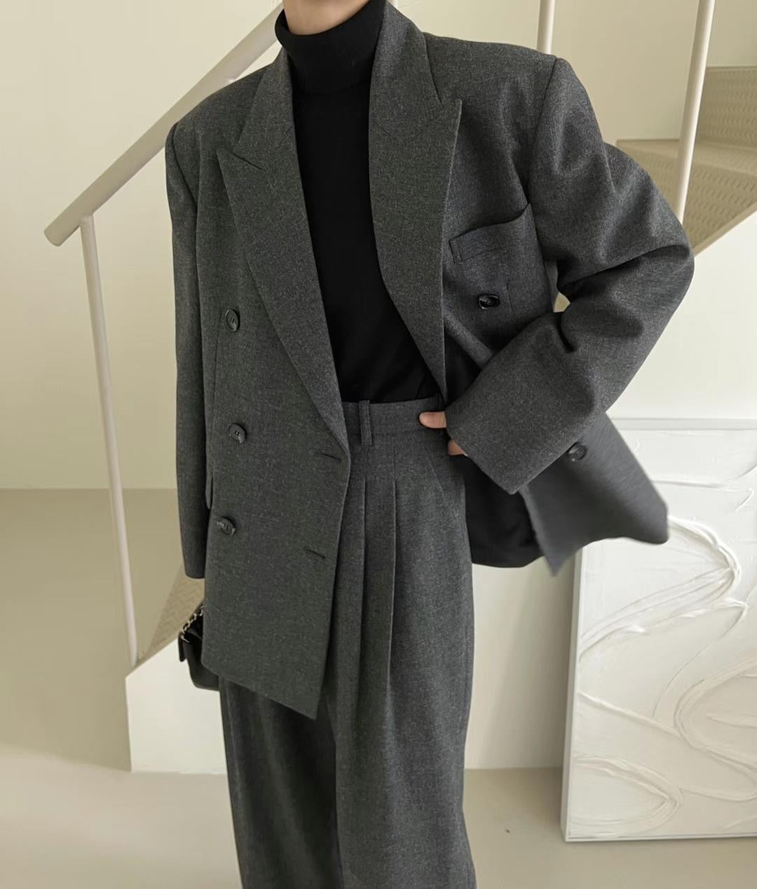 Julia Wool Blazer Dark Grey